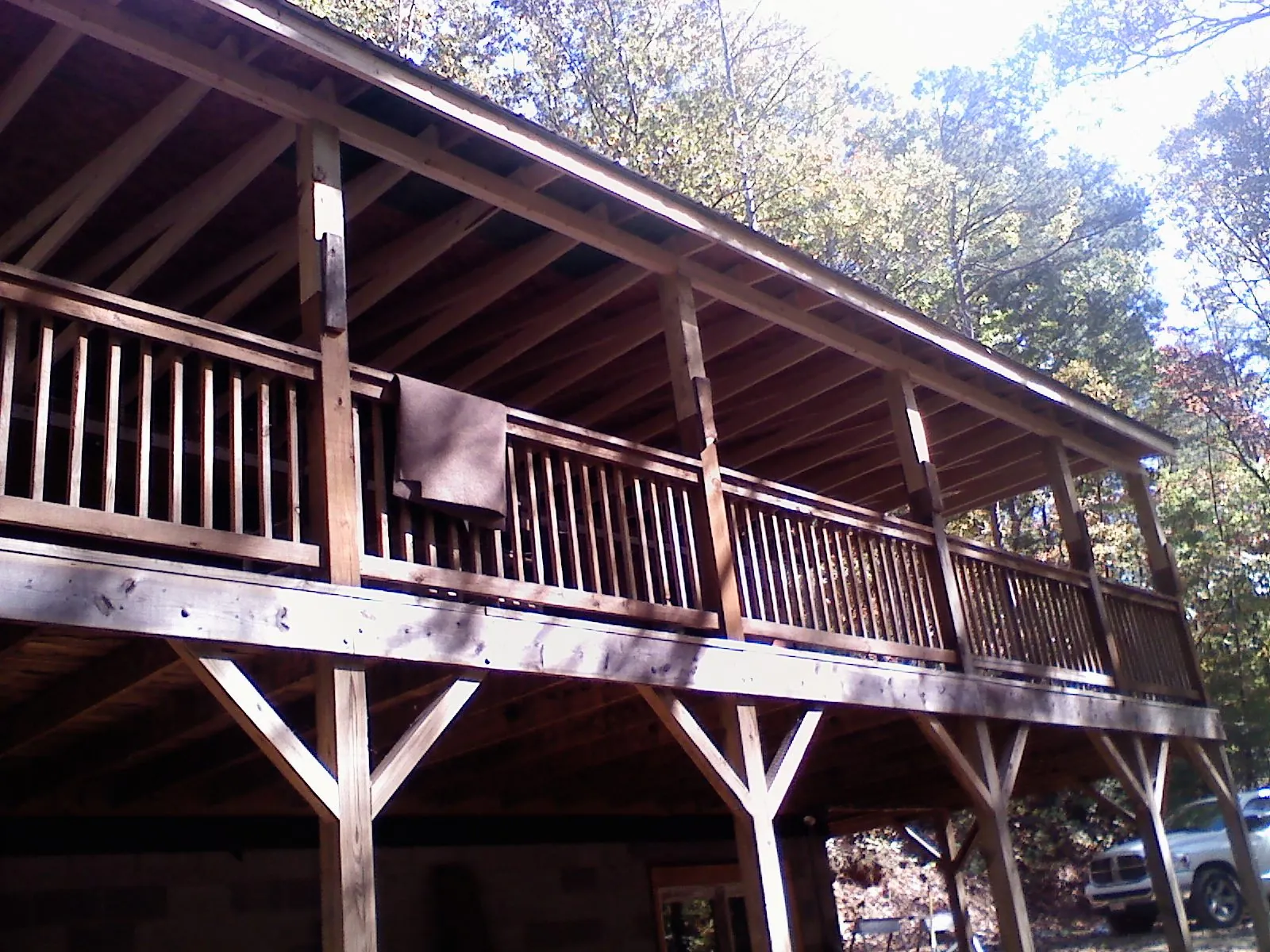 Timber framing under a new elevated porch and deck — Roof Leak Repair in Morning View by Roofing Brothers